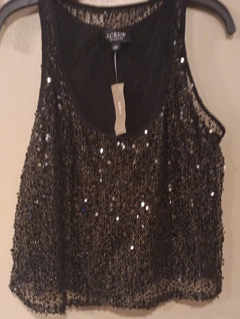 J. Crew Black Sequin Camisole